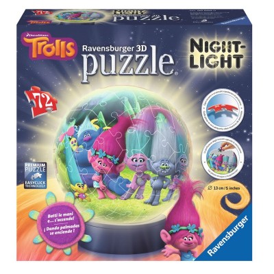 Puzzle ball 72 pièces lumineux la nuit : les trolls  Ravensburger    066007